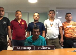 Rowboat thief arrested in Banglamung after hiding in murky canal