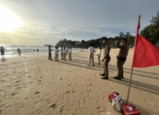 British tourist on honeymoon and Thai man drown after tourist goes swimming despite red flags at Kata Beach, Thai man tried to save tourist’s life