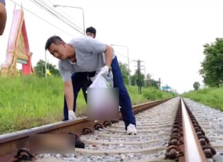 Intoxicated man sleeping on railway tracks loses both legs after being run over by a train in Pattaya