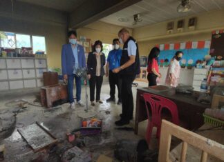 Fire breaks out in kindergarten classroom at Pattaya City Eight School, nobody injured