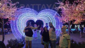 Tourists enjoy new sakura tunnel in Pattaya