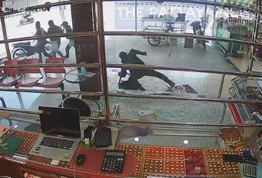 One gold shop robber seriously injured, one arrested, two flee, after shop owner takes the law into his own hands in Tak