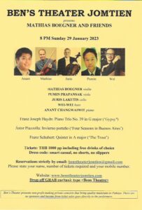 Upcoming events at Ben’s Theater Jomtien