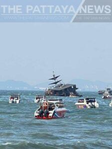 Floating Pirate Ship Restaurant in Pattaya Heavily Damaged by Strong Waves and Wind