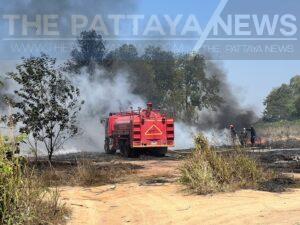 Fire Caused by Waste Burning Destroys Thicket Outside of Pattaya