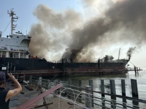 Tanker Ship Explodes in Samut Songkhram Province
