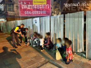 Pattaya Police Launch Serious Crackdown on Street Beggars, 14 Arrested Including 9 Kids