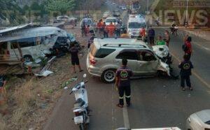 German Tourist and Minivan Driver Die in Two Vehicle Collision in Kanchanaburi, Thailand