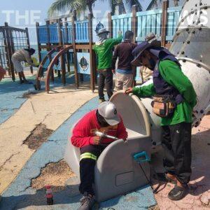 Dilapidated Kids Playground on Jomtien Beach Gets Badly Needed Repairs