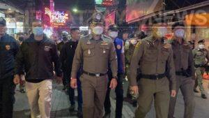 Police Inspect Pattaya Walking Street for a Tourist Safety Campaign
