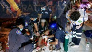 Thai Tourist Stumbles and Gets Her Leg Impaled by Wire Mesh in Pattaya