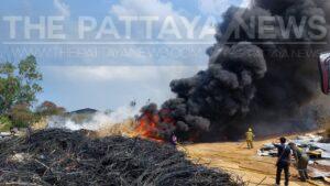 Scrap Yard Busts into Flames in Pattaya