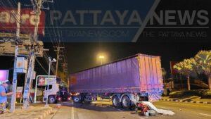 Pattaya Motorcyclist Rear-ends 18-Wheeler in Fatal Accident