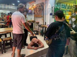 Shirtless Foreigner Wreaks Havoc at Pattaya Restaurant, Police Believe Man Was Intoxicated