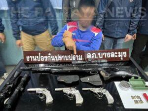 Pattaya Man Arrested with Four Homemade Guns