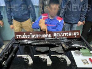 Pattaya Man Arrested with Four Homemade Guns