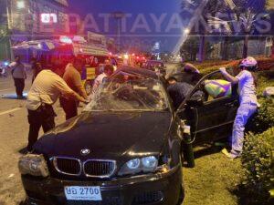 Pattaya Music Teacher Seriously Injured After His Vehicle Collides with a Pickup Truck