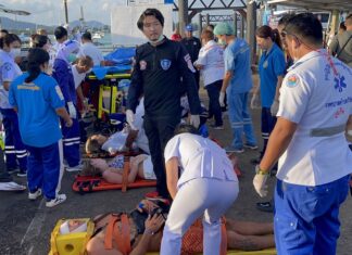 UPDATE: In total, 35 People Injured After Tour Boat Crashes Into Pillar in Chalong, Phuket