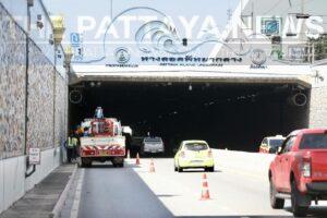 Pattaya City Begins Repairing Lights in Central Road Bypass Tunnel