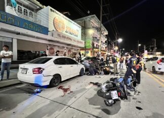 Trio Injured in Serious Motorbike Collision in Pattaya