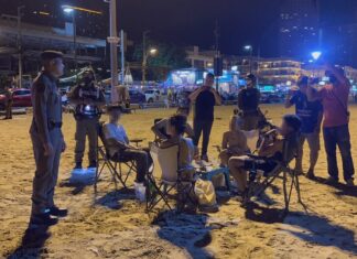 Pattaya Police Inspect Beaches to Prevent Violent Incidents, Especially Between Teens