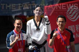 Thai New Rising Taekwondo Star Banlung Secures Second Gold Medal for Thailand at Asian Games