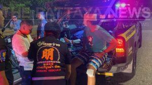 Late-Night Motorcycle Crash in Pattaya Leaves Three People in Hospital; Reckless Driving Suspected