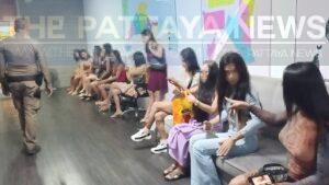 Pattaya Police Launch Transgender Prostitution Sweep at Pattaya Beach, Pick Up 14 Individuals