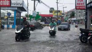 Heavy Rainfall Caused Flash Flooding in Pattaya Yesterday