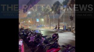 Sudden Storm Hits Pattaya Beach Last Night Near Pattaya Police Station