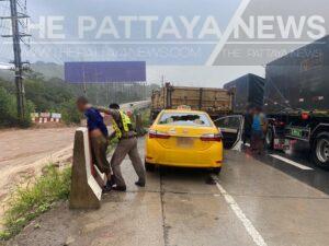 Alleged Taxi Thief Arrested After Collision With Lorry on Thai Highway