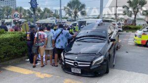 Pattaya Motorcyclist Suffers Severe Injuries After Collision with Chinese Benz Driver