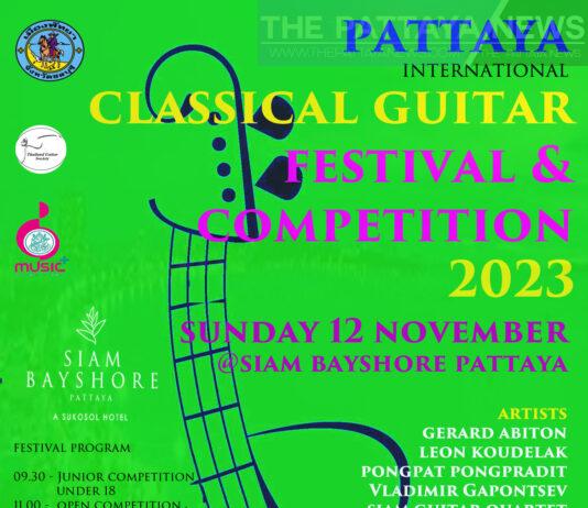 Pattaya klassisk gitarfestival og konkurranse kommer i november 2023