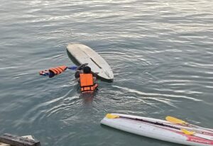 Sattahip Man Blacks Out and Falls into Sea from Surfboard