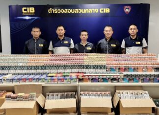 Thai Police Raids Uncover 10 Million Baht Illegal E-Cigarette Operation in Bangkok, Suspect Detained