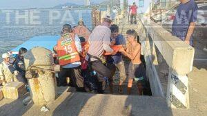 Cargo Ship Worker Falls into Sri Racha Sea, Rushed to Hospital