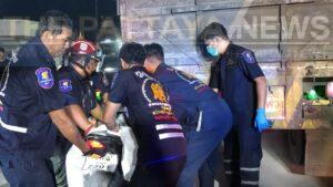 Fatal Accident on Pattaya-Rayong Bypass Road: Motorbike Collides with Lorry
