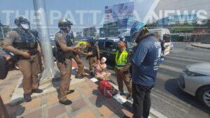 Chinese Tourist in Distress: Self-Harm Incident Unfolds on Sukhumvit Road, Pattaya