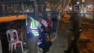 German Pedestrian Injured After Getting Stuck in Wire Mesh on Pattaya Beach Footpath