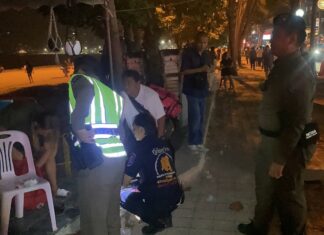 German Pedestrian Injured After Getting Stuck in Wire Mesh on Pattaya Beach Footpath