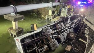 Fatal Accident in Samut Prakan: Company Bus Plunges Into Canal, 3 Dead, 22 Injured