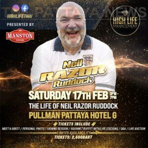 Football Legend Neil “Razor” Ruddock Coming to Pattaya This Weekend, Limited Tickets Left