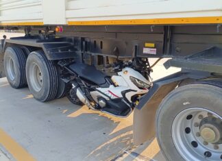 Motorcyclist Run Over by Truck on Pattaya Highway