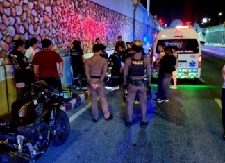 Young Man Falls from Pattaya Central Underpass, Sustains Non-Severe Injuries