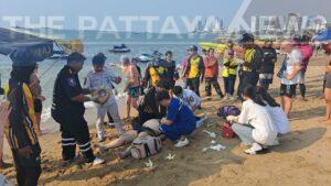 Foreign Tourist Saved From Drowning at Pattaya Beach