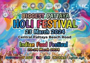 Happy Holi Festival of Colours 2024 Returns on March 23rd to Pattaya