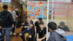Thai ATPD Busts Prostitution Ring: 15 Illegal Male Myanmar Workers Arrested in Bangkok Massage Shop Raid