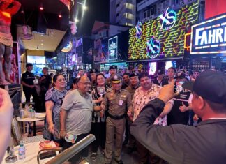 Pattaya Tourist Police Patrol Walking Street to Ensure Tourist Safety