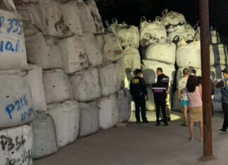 Chonburi-tjänstemän avslöjade kadmiumavfall i lager som ägs av kineser