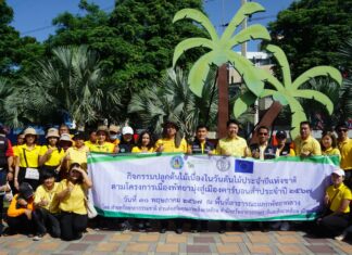 Мэр Паттайи сажает деревья с желтыми звездами в честь Национального дня деревьев Таиланда